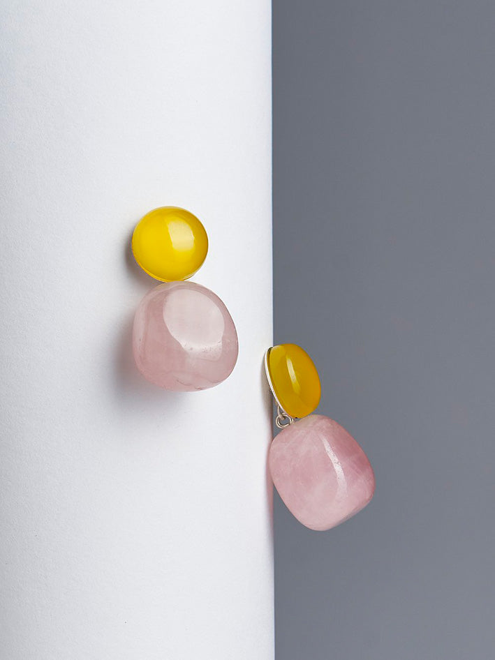 Pebbles Earrings NO1 Lemon Rose