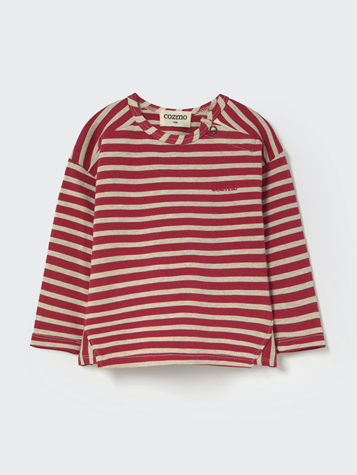 Joel Baby Burgundy Stripe Longsleeve