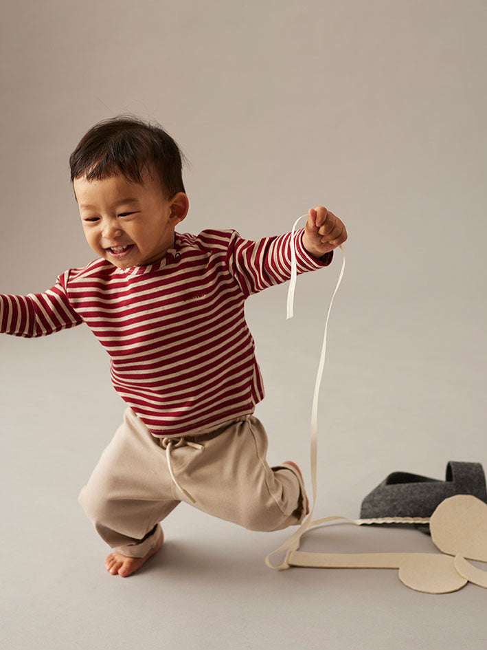 Joel Baby Burgundy Stripe Longsleeve