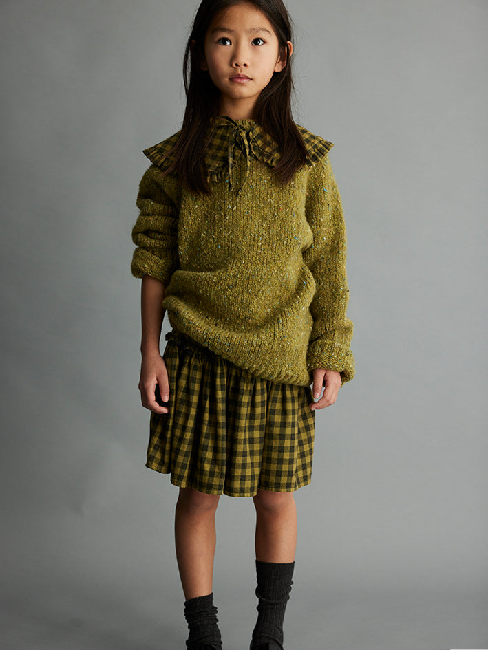 Martina Gingham Skirt Green