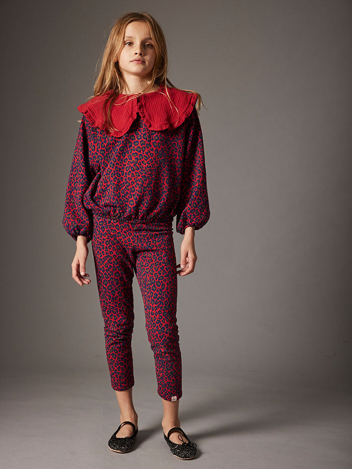 Red Velvet Animal Print Leggings