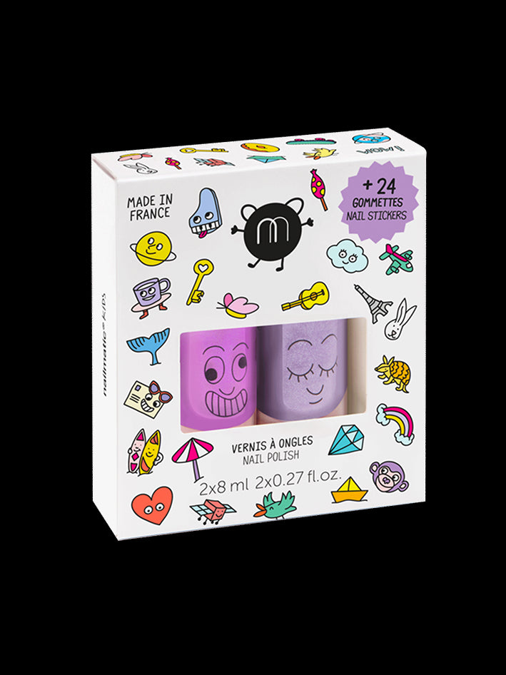 Wow - Set of 2 Nail Polishes and Stickers