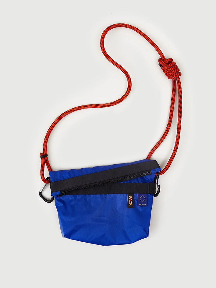A101 Folded Sling- Small - Chunky Rope Strap-Europium Blue with Fluorine Red Rope