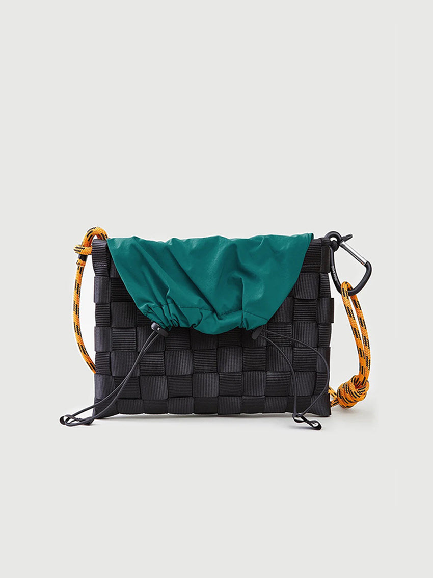 A211 Drawstring Sling Basket - Envelope - Chromium Green - Phosphorus Orange