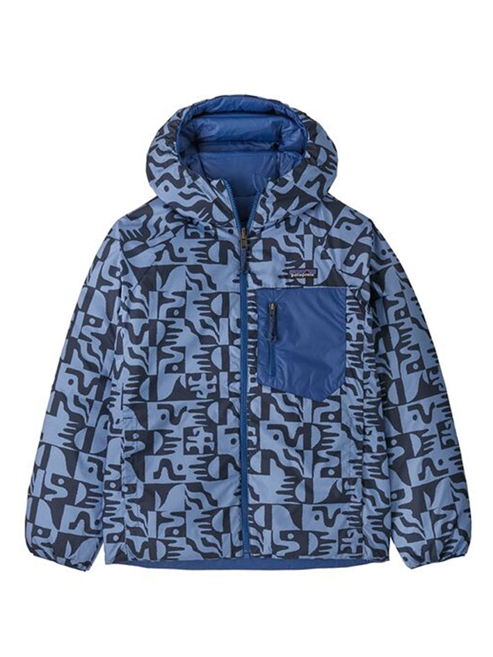 Kids Reversible Down Sweater Hoody Sunken Blue