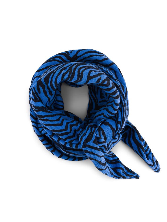 Bianca Zebra Blue Greek Large Swaddle 110x110