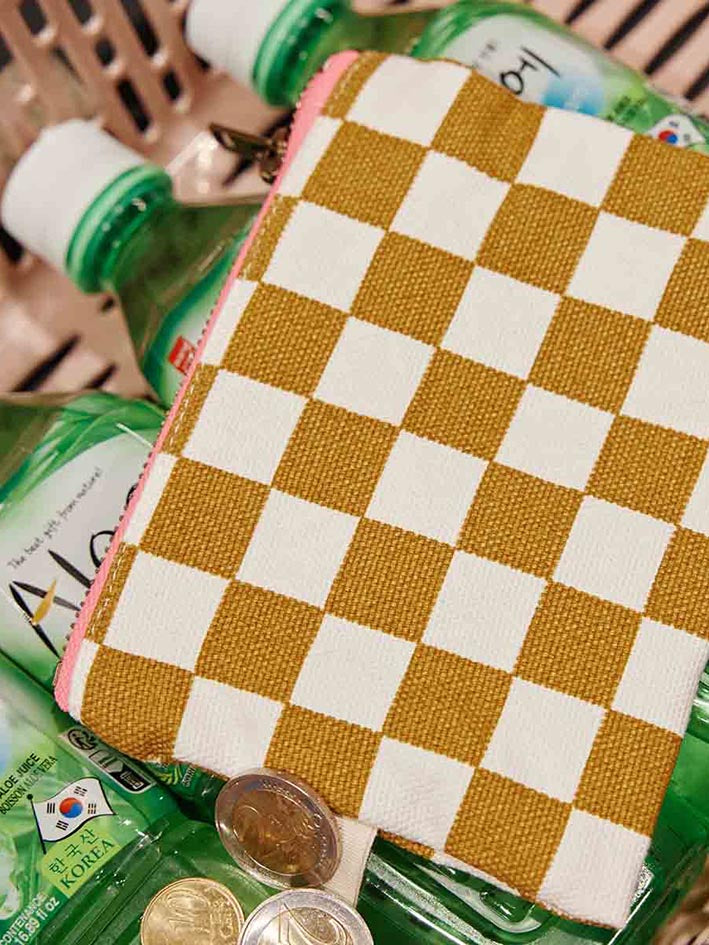 Marie Check Caramel Purse