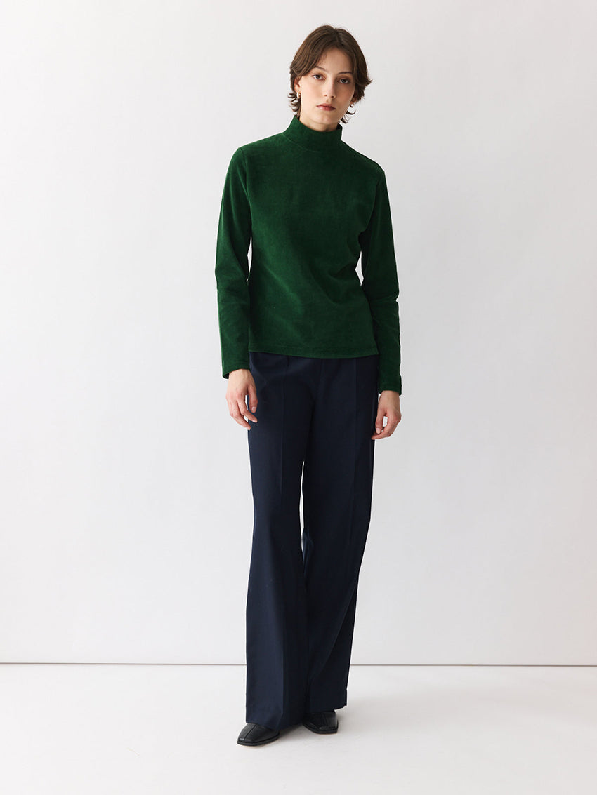 Velvet Longsleeve Top Green