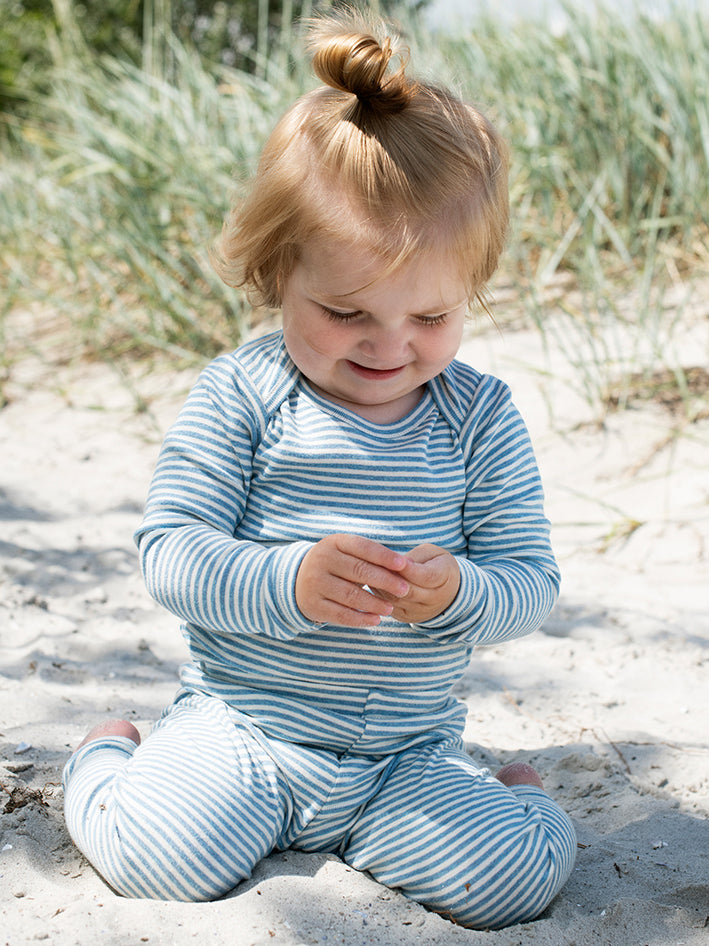 Baby Body Stripe Azur/Ecru
