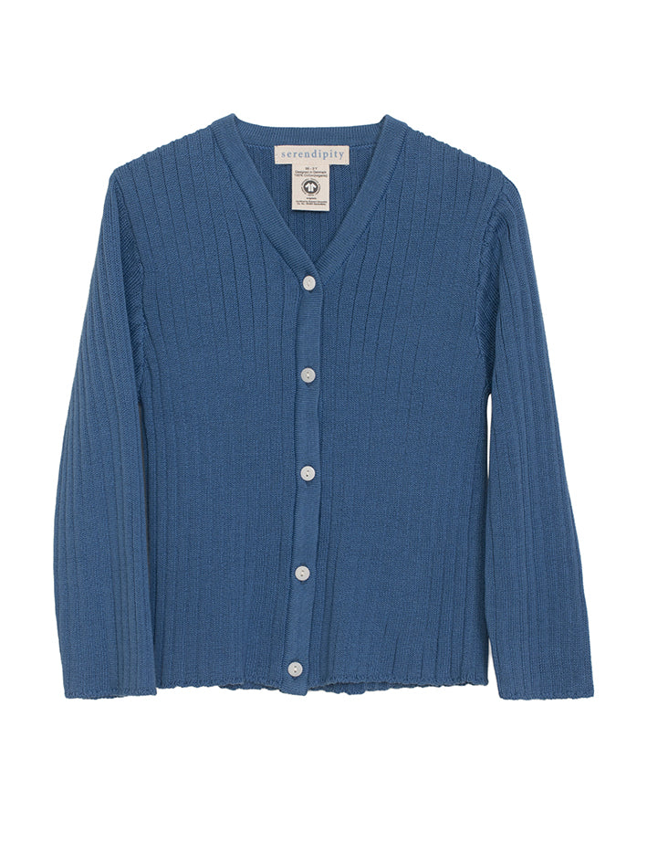 Rib Cardigan Dark Tide