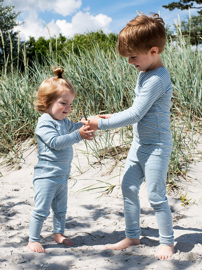 Stripe Leggings Azur/Ecru
