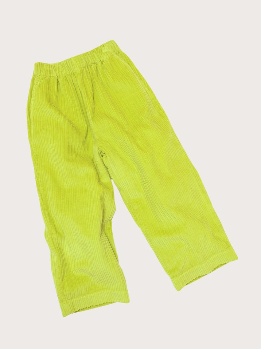 Ever Wide Leg Cord Trousers Apple Green