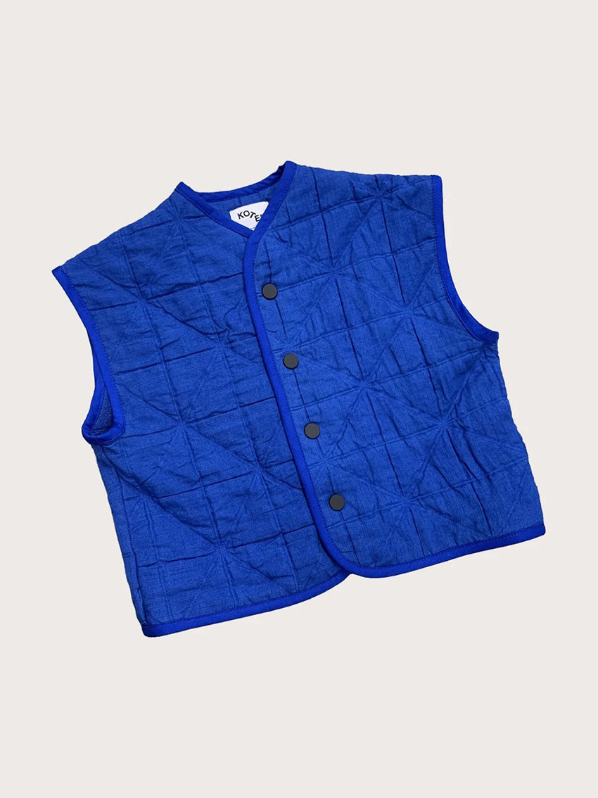 Nox Cotton Quilted Vest Blue