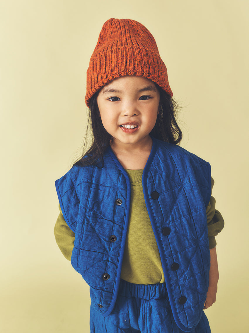 Nox Cotton Quilted Vest Blue