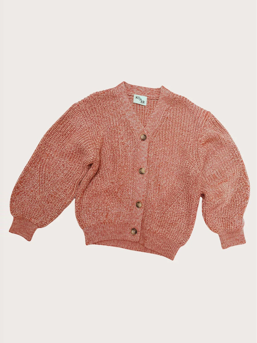 Ellis Chunky Rust/Lilac Knit Cardigan