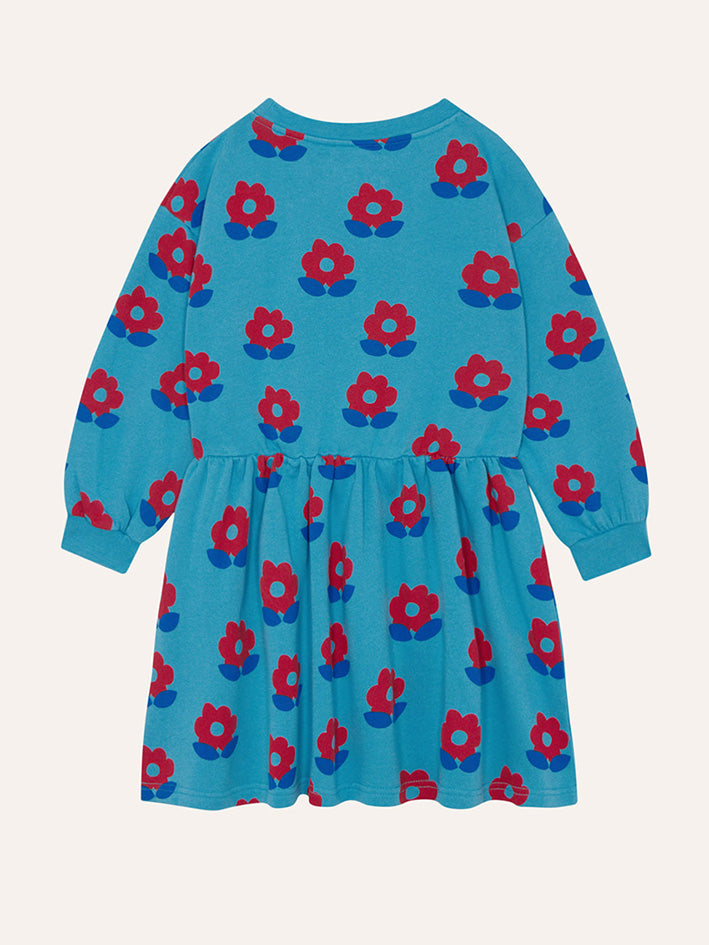 Big Flower Dress Light Blue