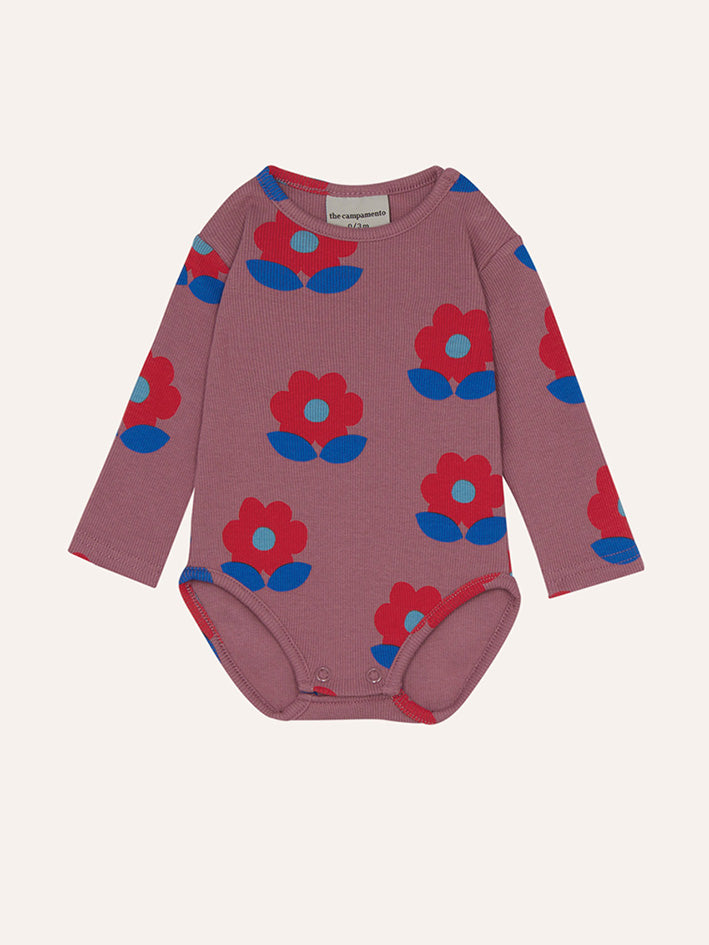 Big Flower Baby Body Purple