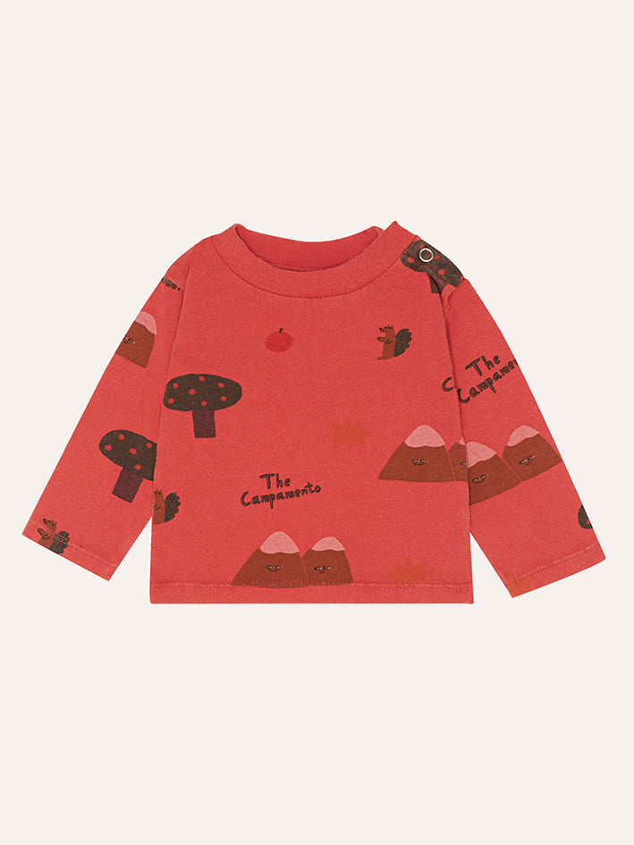 Mountains Red Baby Longsleeve