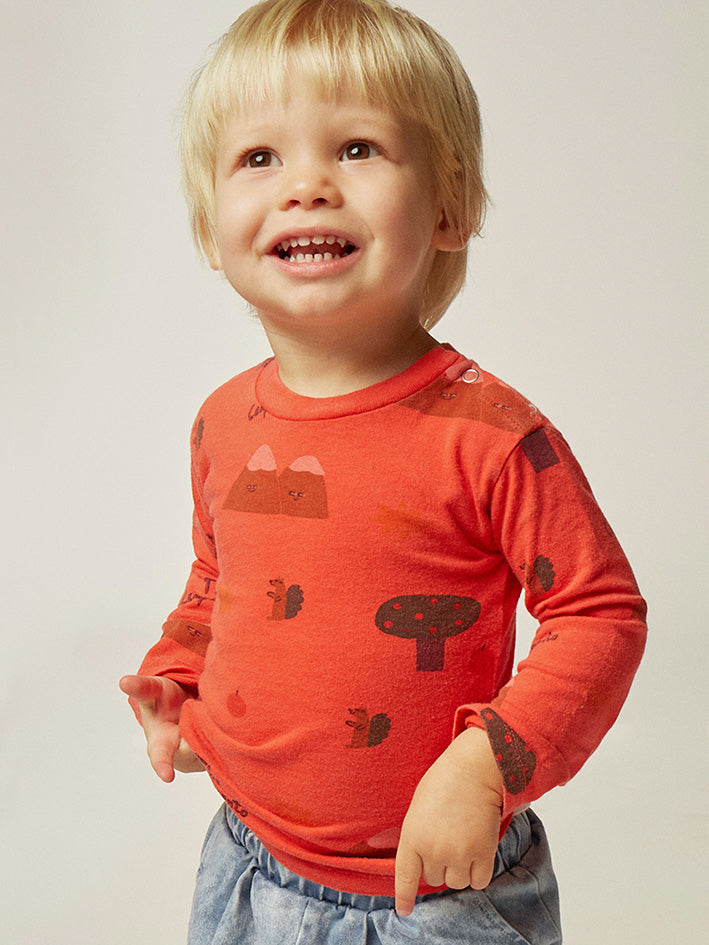 Mountains Red Baby Longsleeve