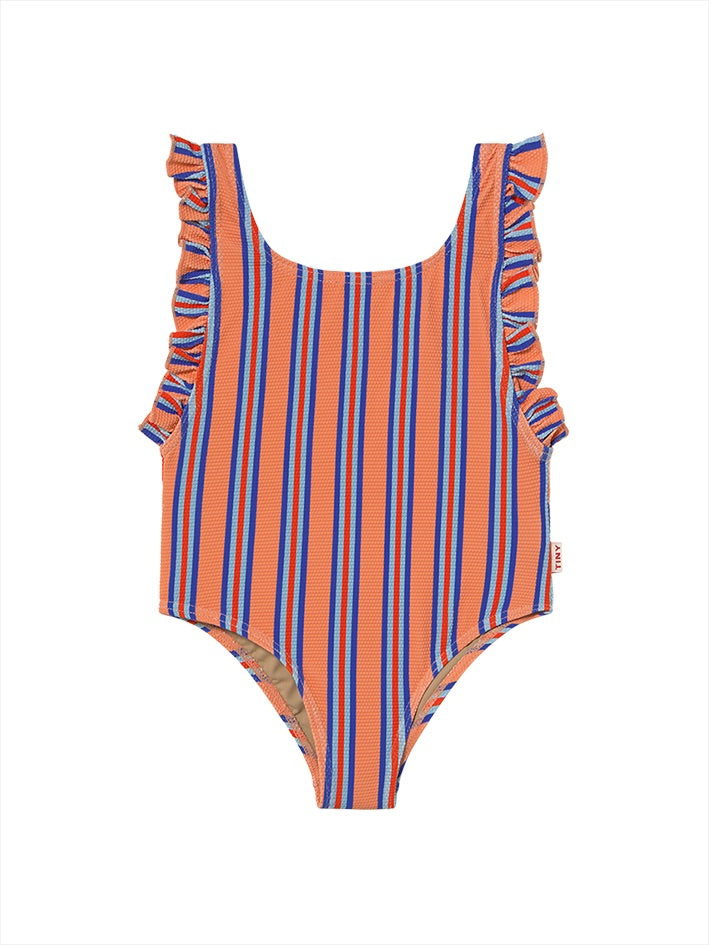Stripes Swimsuit Papaya