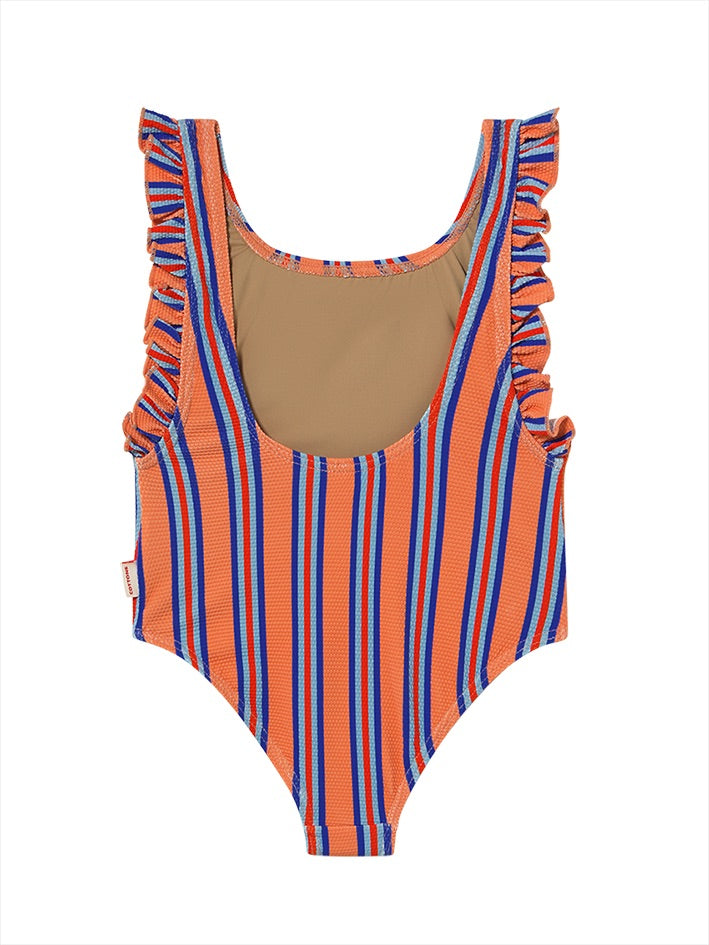 Stripes Swimsuit Papaya