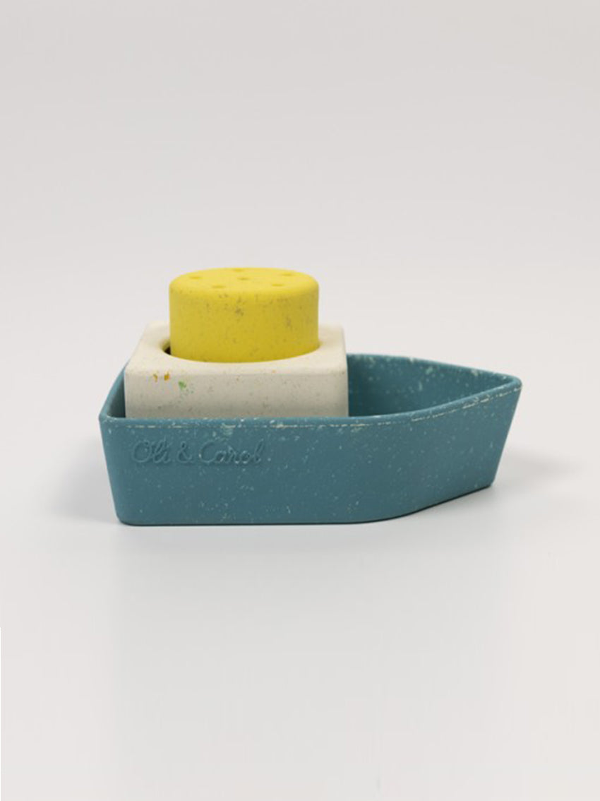 Upcycled Rubber Bath Toy Boat Yellow
