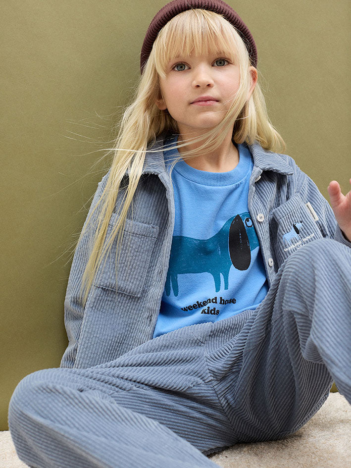 Blue Dog Corduroy Pants Blue