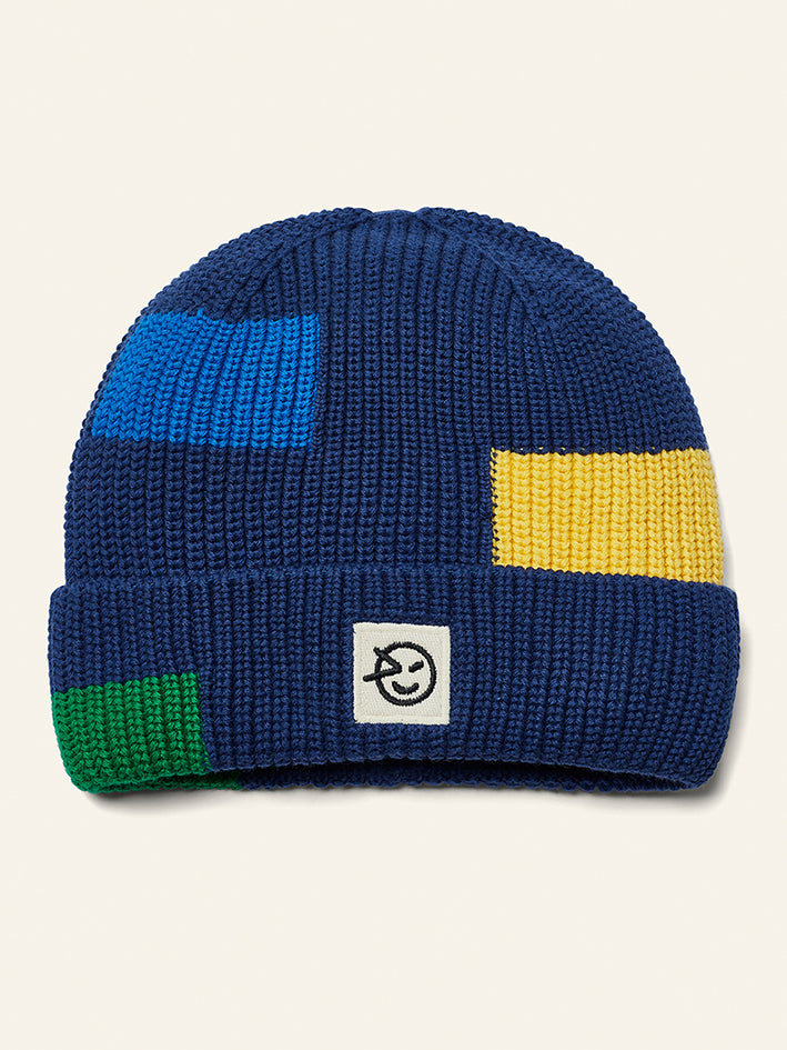 Block Beanie Navy