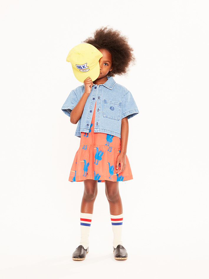 Crop Day Shirt Denim Mid Bleach Wash