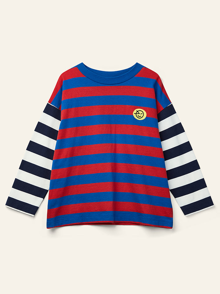 Duo Stripe Tee Ladybird Slow Blue