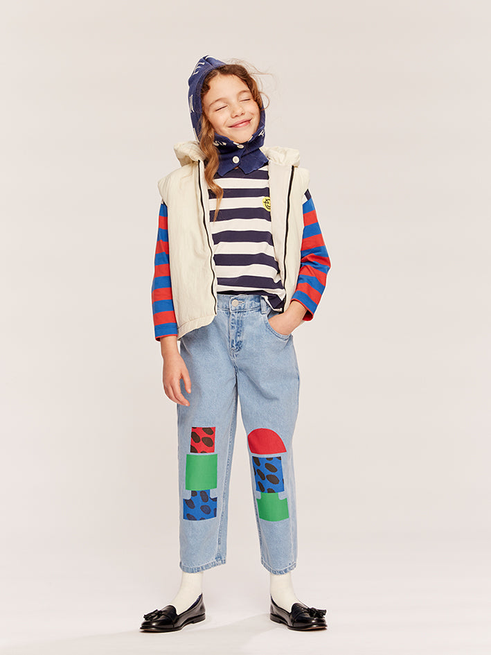 Duo Stripe Tee Ladybird Slow Blue