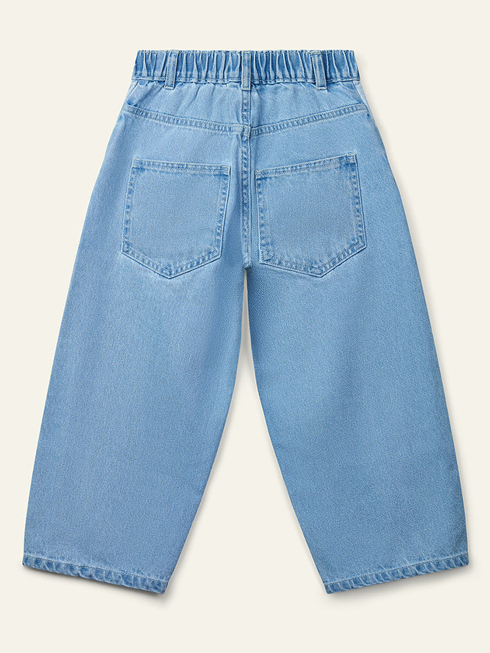 Panel Jeans Mid Wash Pale Bleach Denim
