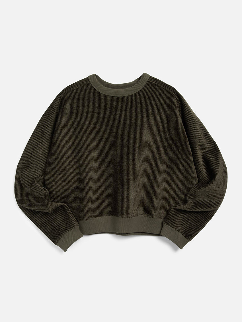 Almost Grown Velour Sweatshirt Olive