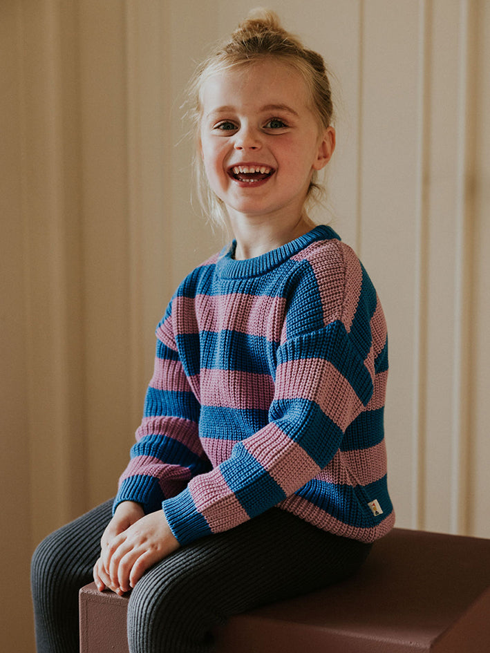 Stripes Knitted Sweater Cotton Candy