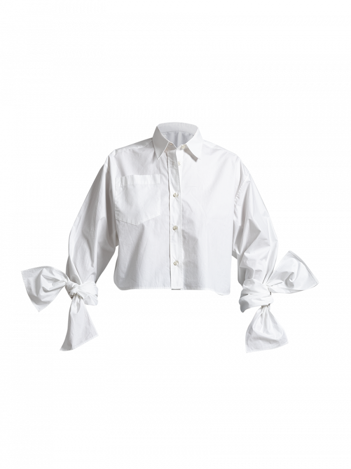 Making Things – Bow Sleeve Crop Shirt Crispy White